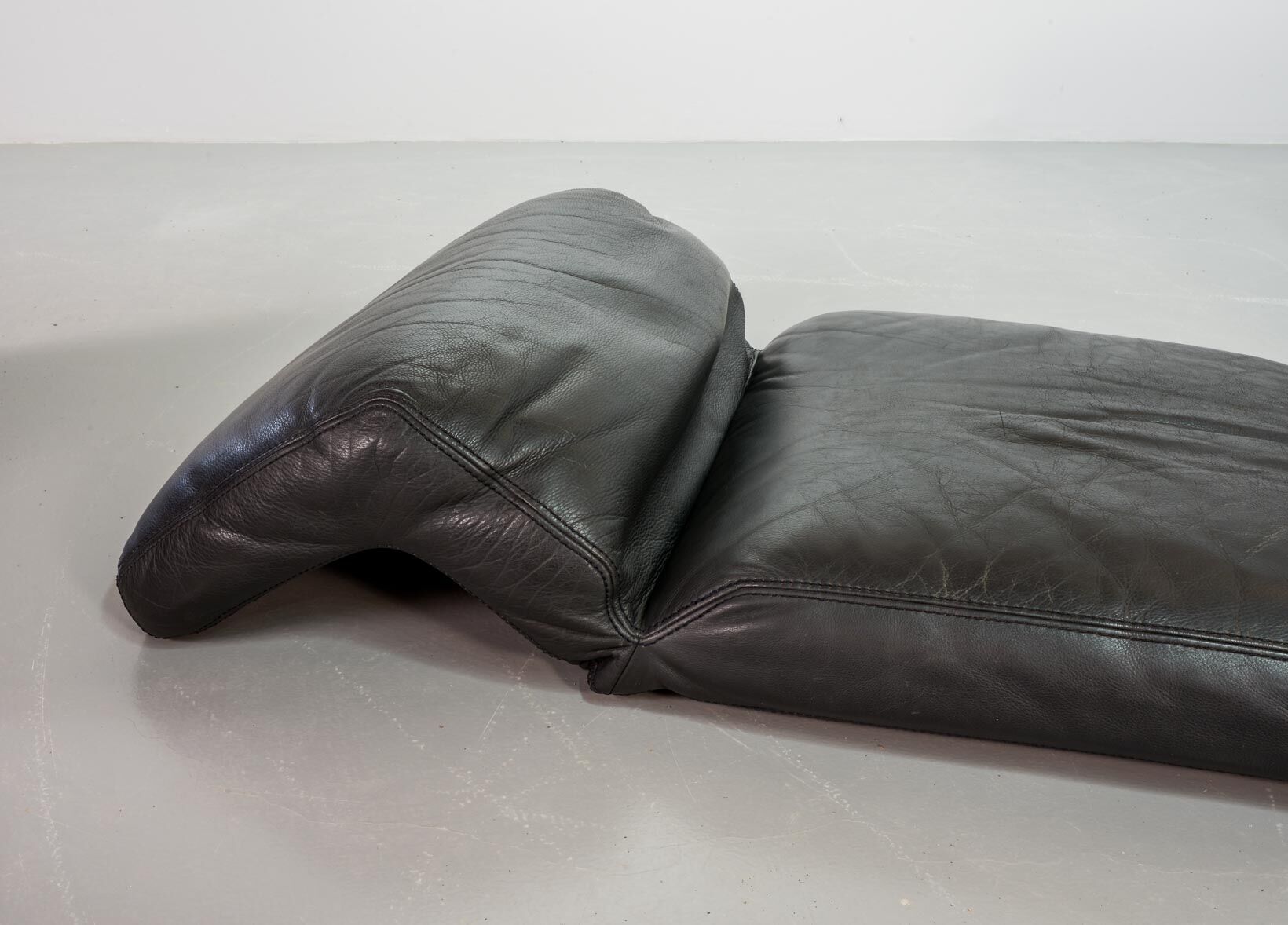 Durlet 'Jeep' Modular Sofa in Anthracite Grey Leather, Belgium 1970s