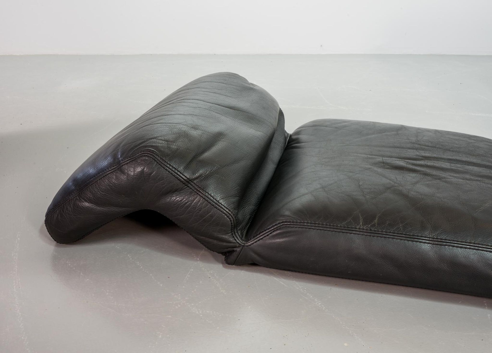 Durlet 'Jeep' Modular Sofa in Anthracite Grey Leather, Belgium 1970s