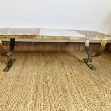 Roche Bobois coffee table, Designer Gregoireff, Enameled lava stone