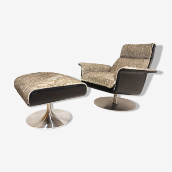Kaufeld Siesta 62 lounge chair with ottoman by Jacques Brule