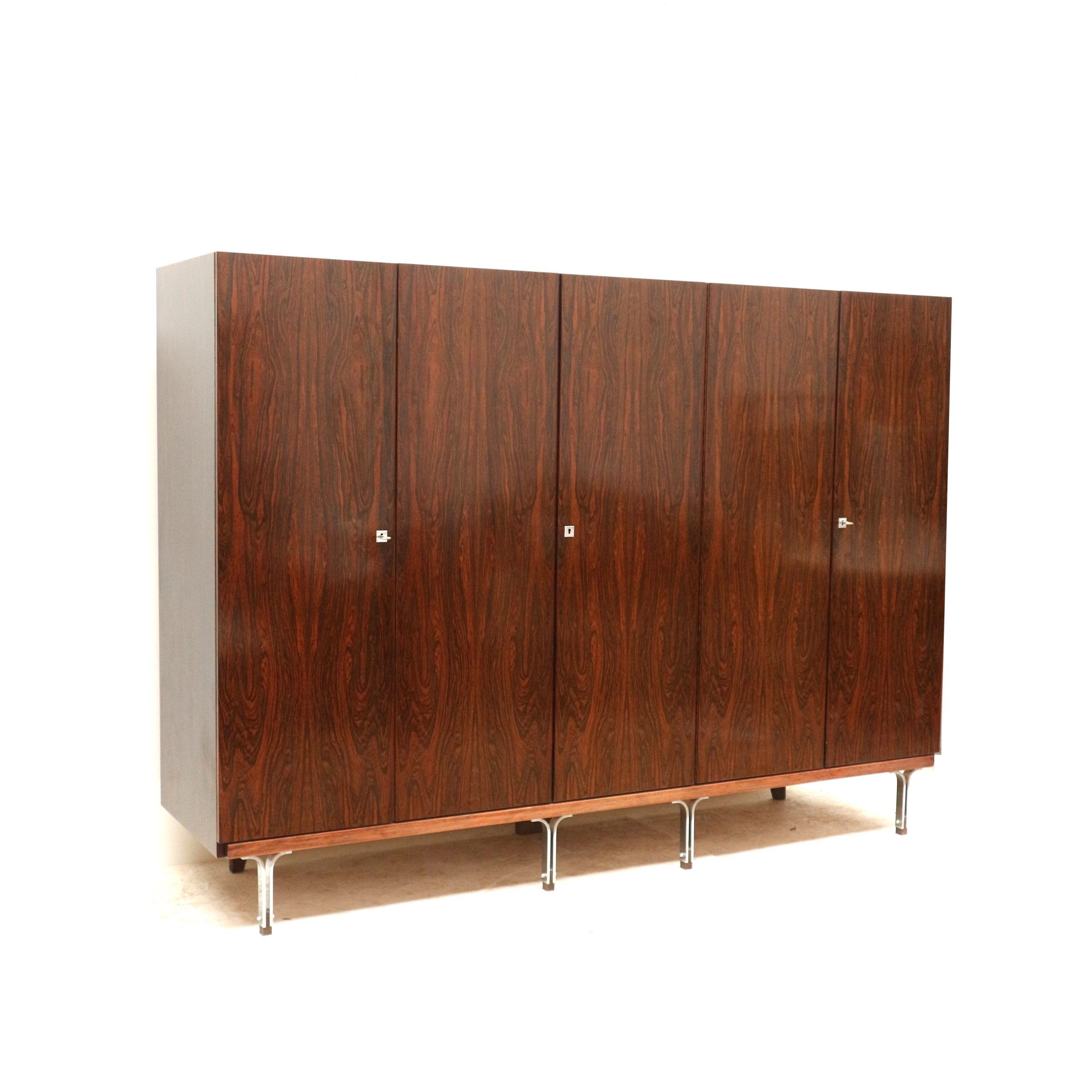 Large vintage rosewood wardrobe from the 1960s