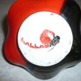 Red and black Vallauris candle holder
