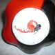 Red and black Vallauris candle holder
