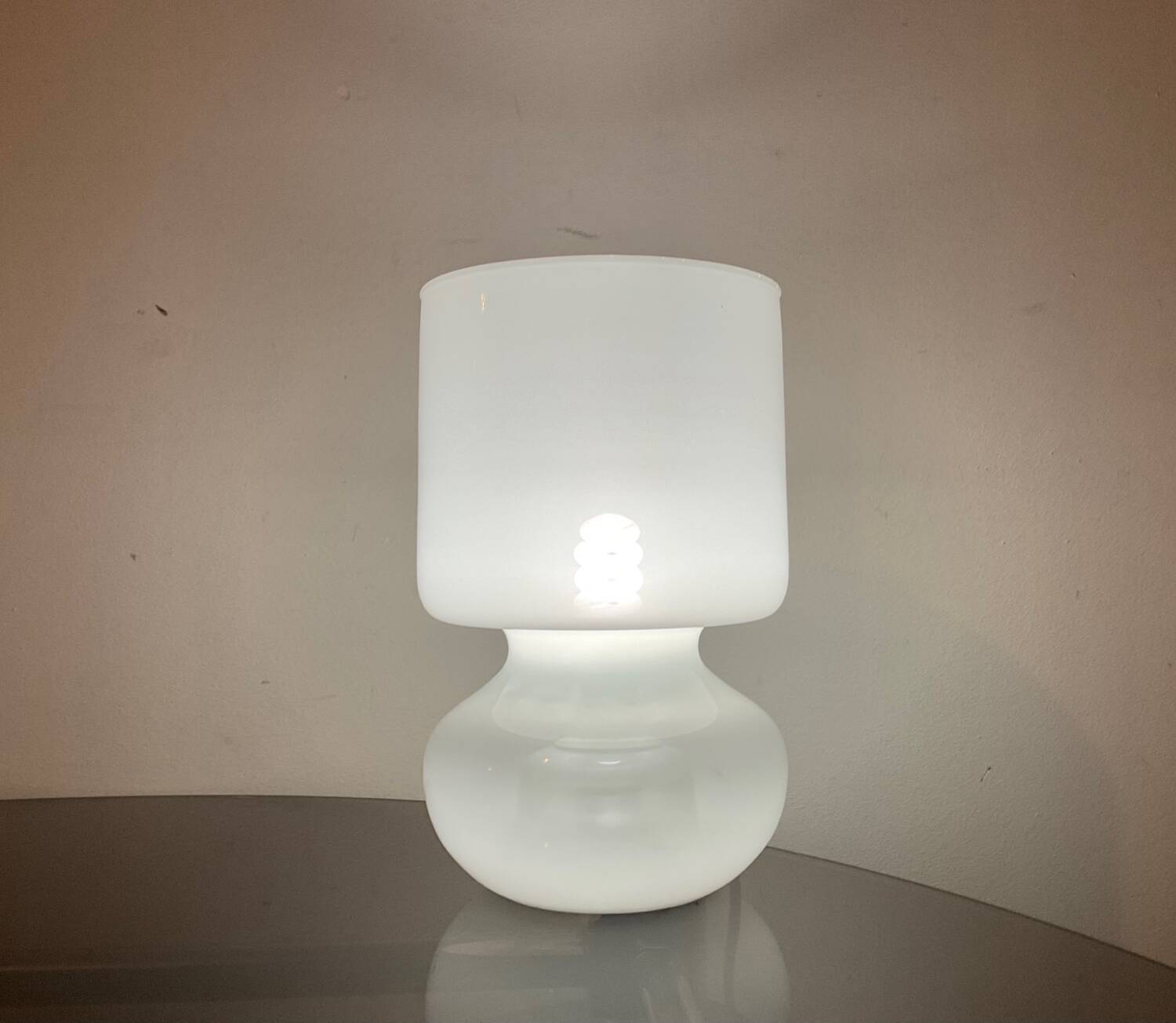 Vintage opaline mushroom lamp