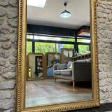 Miroir à fronton doré à la feuille d’or 164cm/99,5cm trumeau