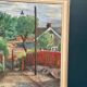 Original Swedish Oil on Canvas – “Village” by P. Agne – Signed – Vintage & Framed