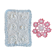 Set of 2 vintage crochet coasters - white, pink and blue