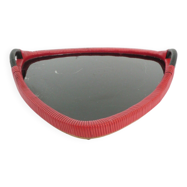 Plateau Rouge & Noir Scoubidou Typique Vintage Design Années 50