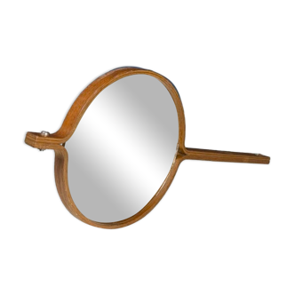 Mid Century Teak Plywood Hand / Wall Mirror, Bech & Starup for Den Permanent, Denmark