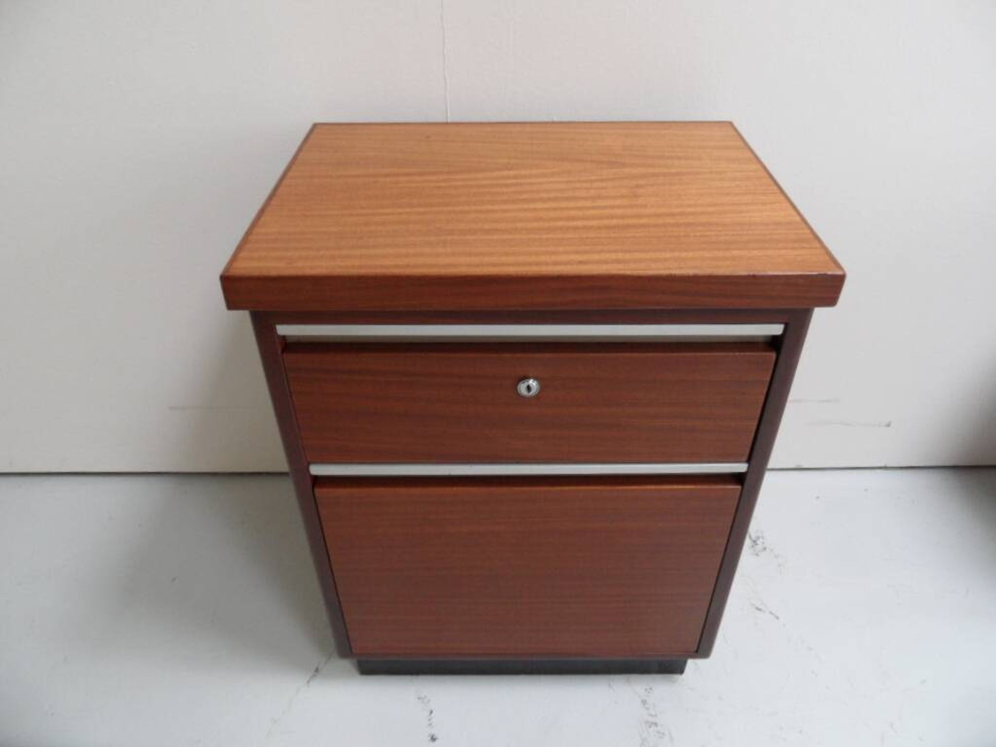 Mid century set of 2 mahogany filing cabinets
