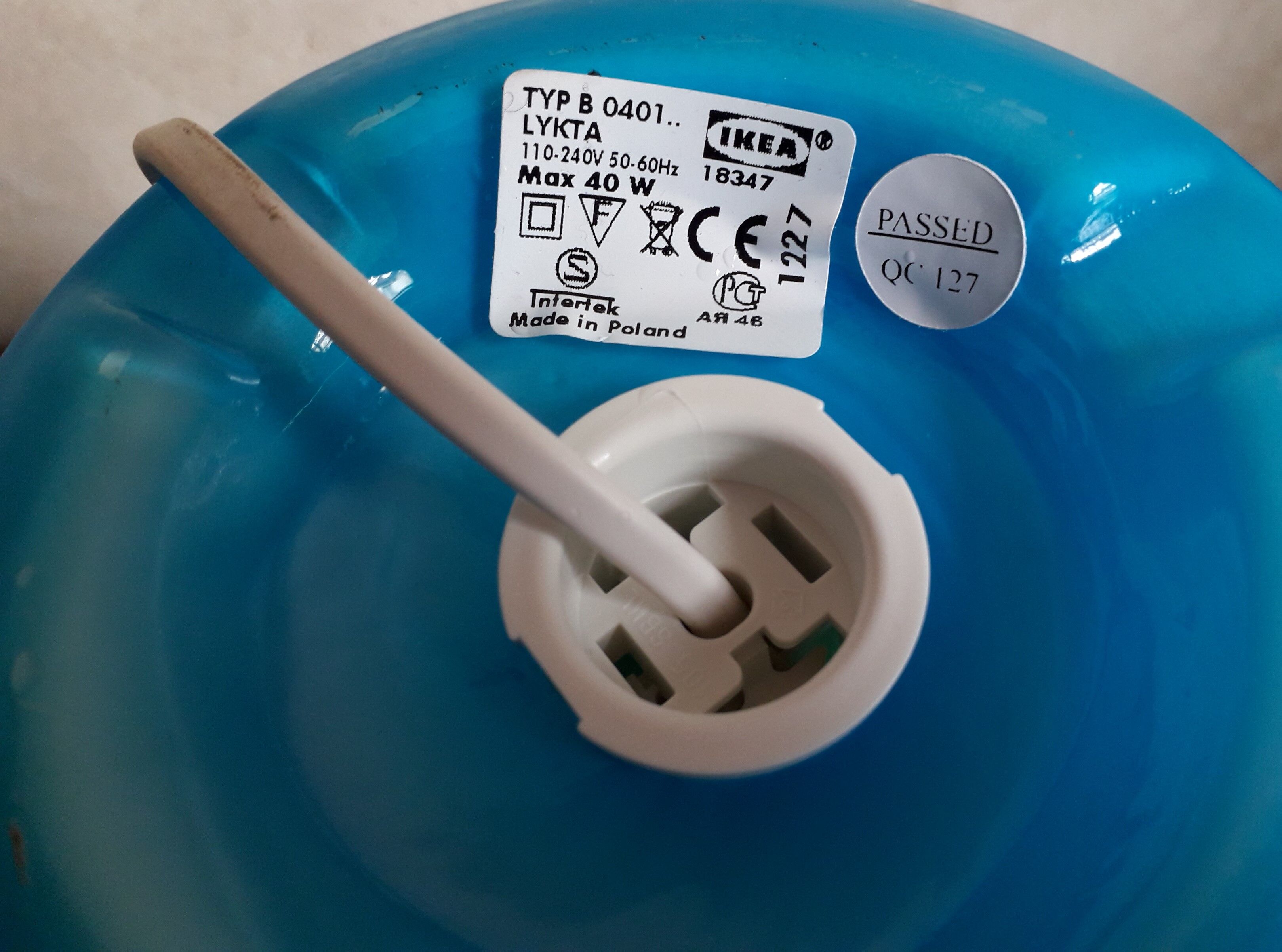 Ikea vintage lamp, 90s, blue