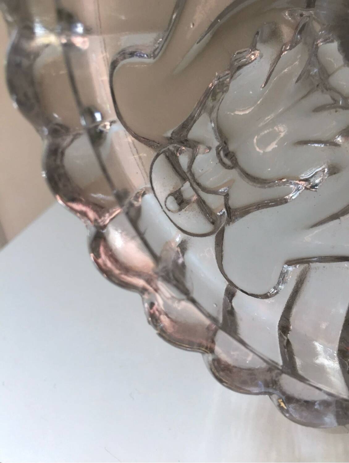 Antique pair of Portieux crystal candlesticks, 19th century