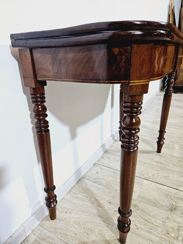 Table de jeu de cartes du 19ème siècle - Acajou, style Biedermeier/Victorien