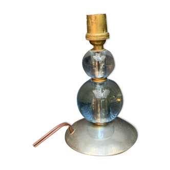 Pied de lampe moderniste en verre, Henri Morand