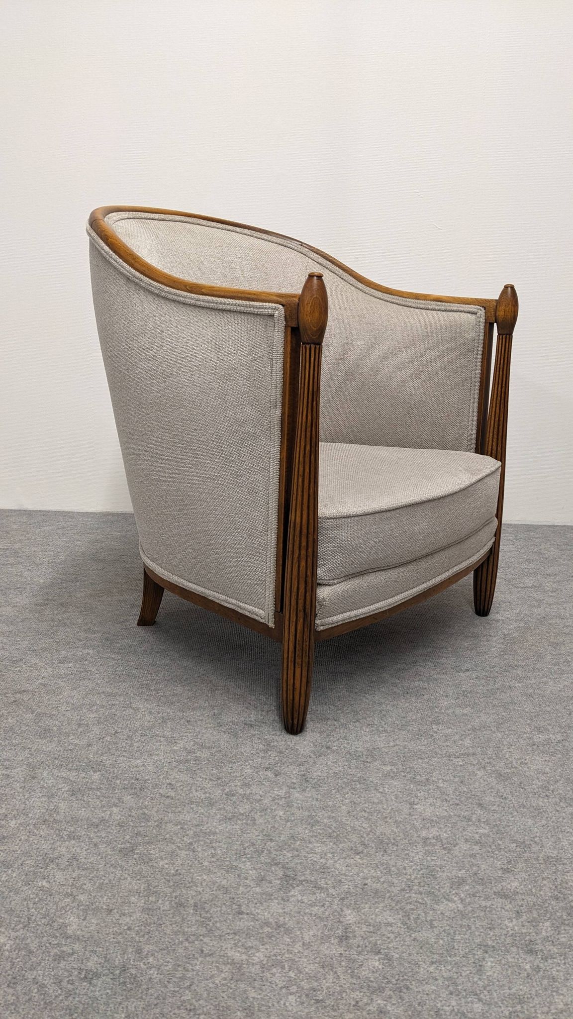 Pair of Art Deco gondola armchairs, France circa 1920
