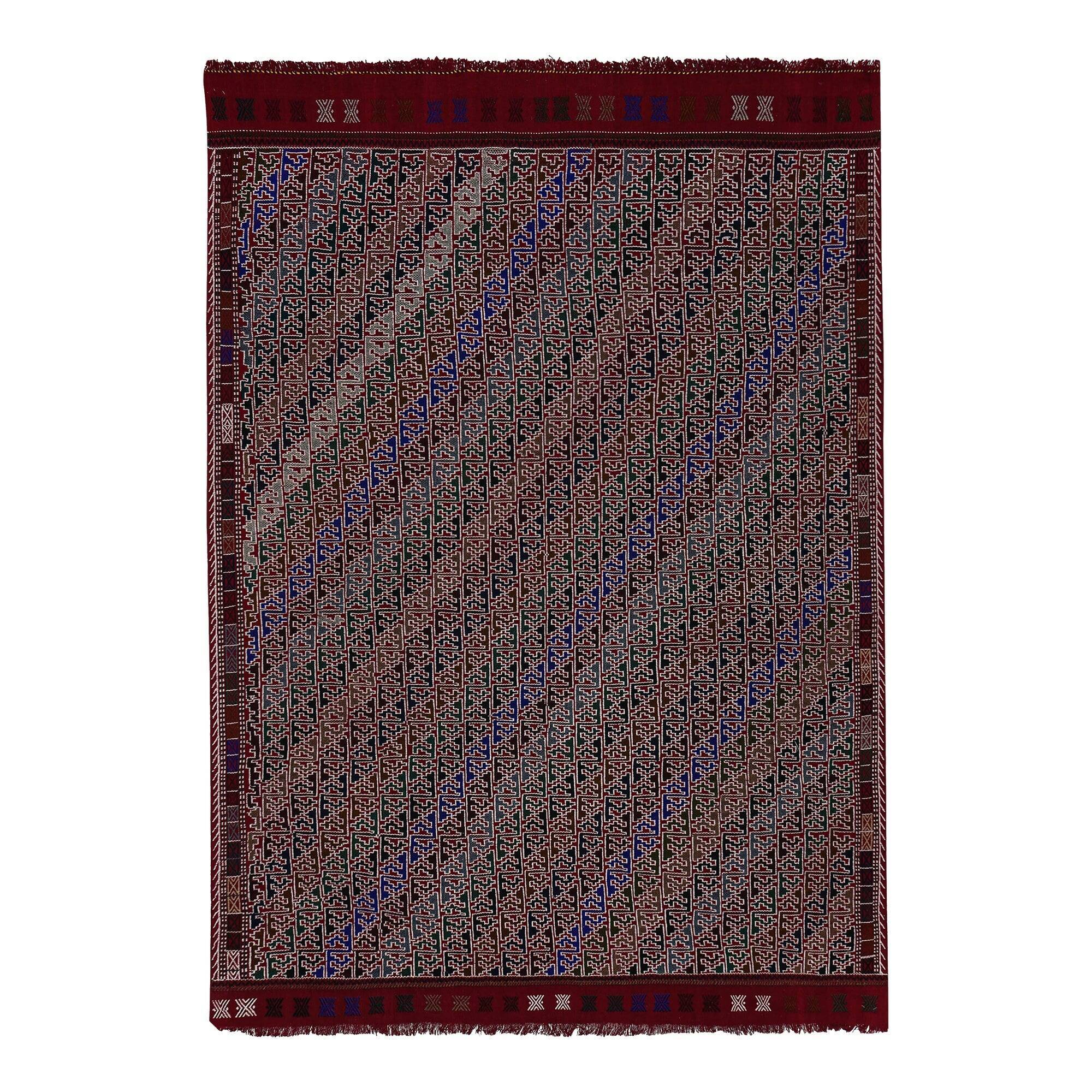 Vintage Turkish kilim, handwoven, 166x240 cm.
