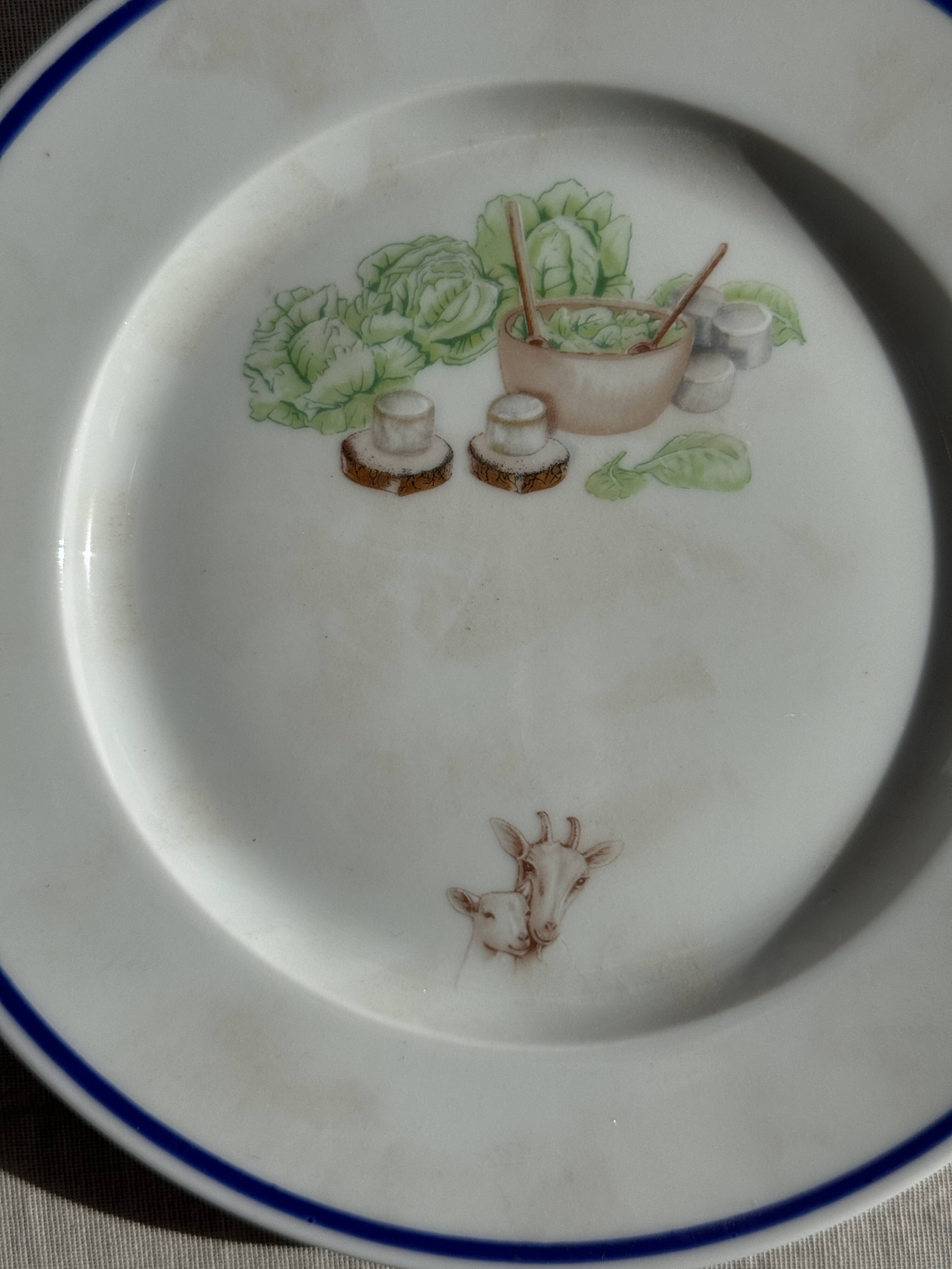 Set of 12 cheese plates France Chavroux 1990s D 21.5