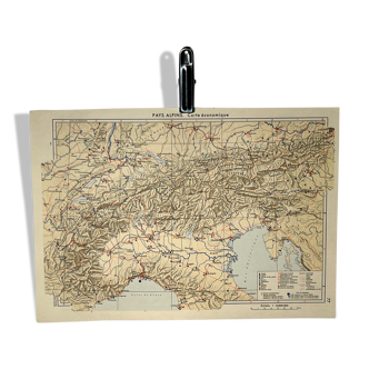 Old map - Alpine countries / Economic map