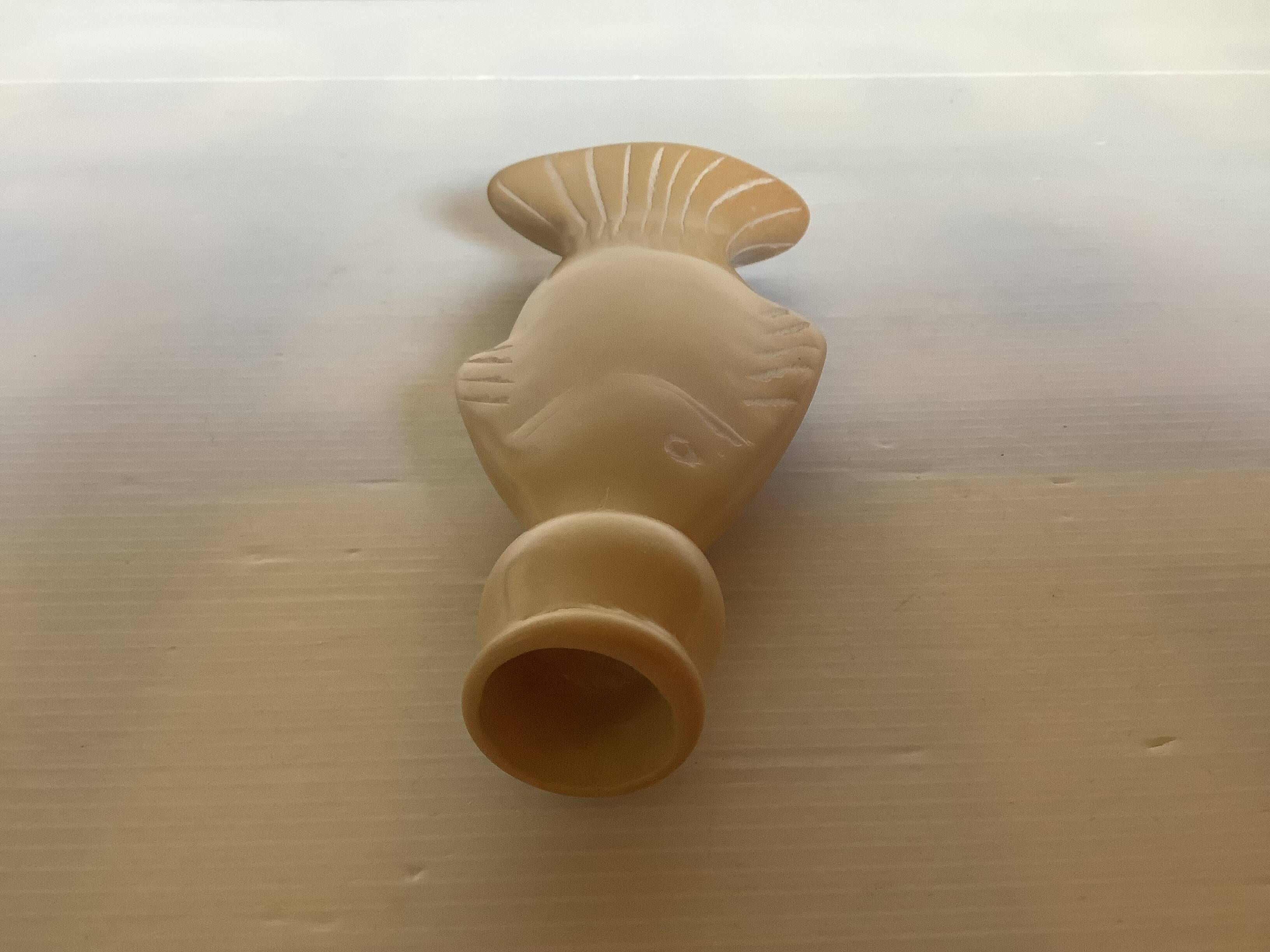 Soapstone fish candle holder