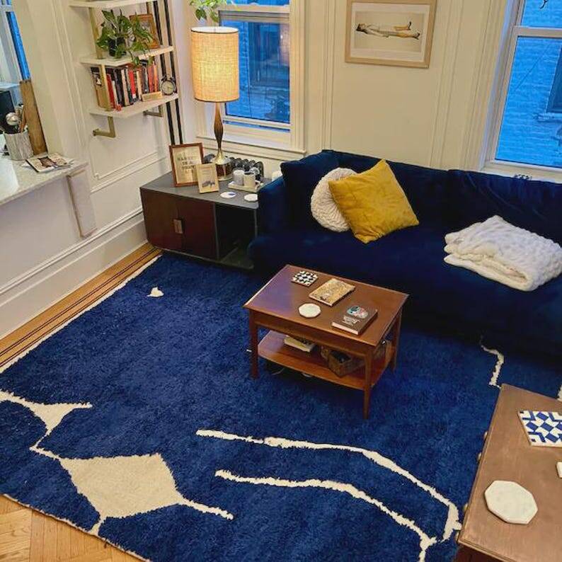 Moroccan rug, blue, 150/250cm