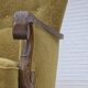 1960s, Danish armchair, furniture cotton/wool fabric, solid oak wood.
