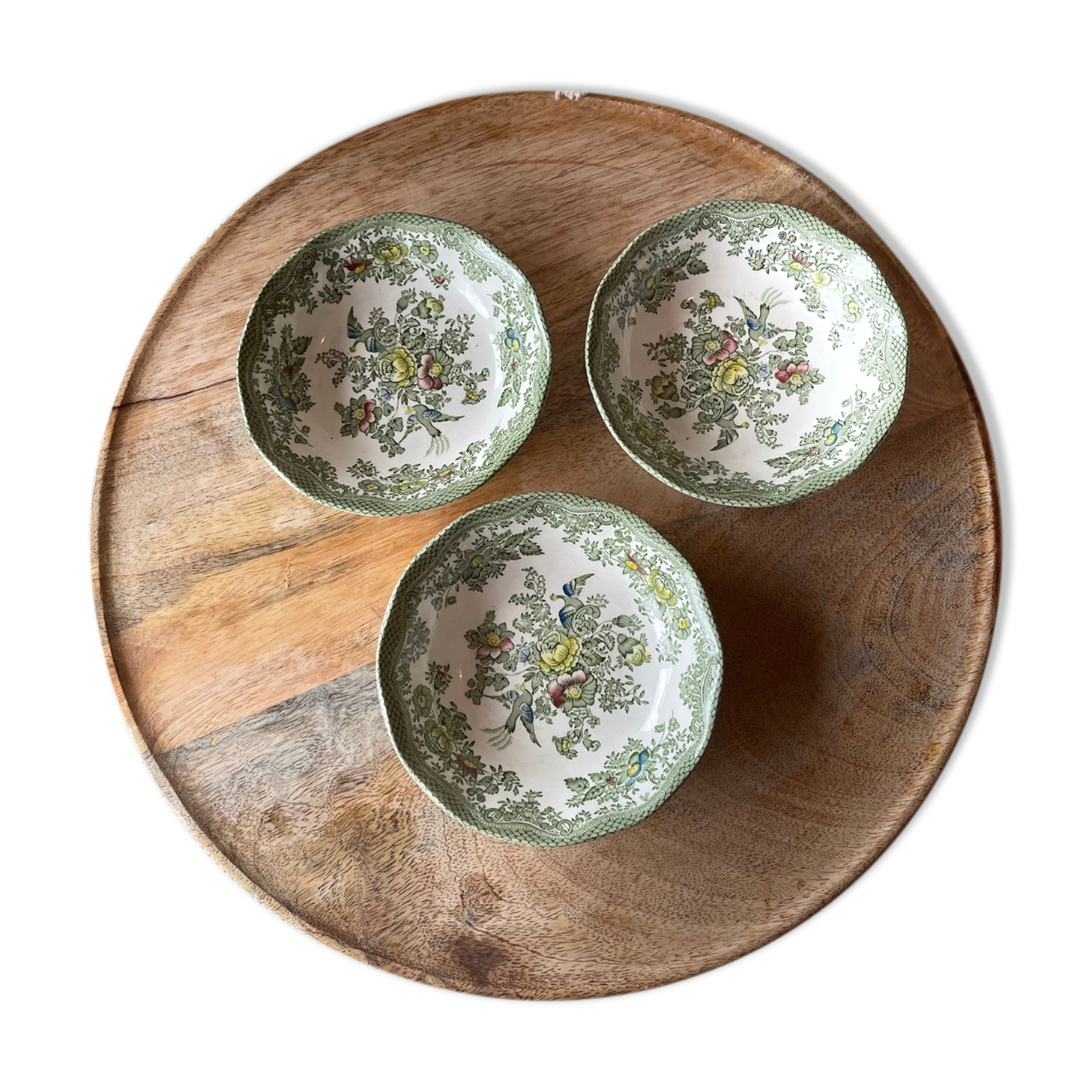 Bols vintage Enoch Wedgwood Tunstall Oriental Pheasants anglais