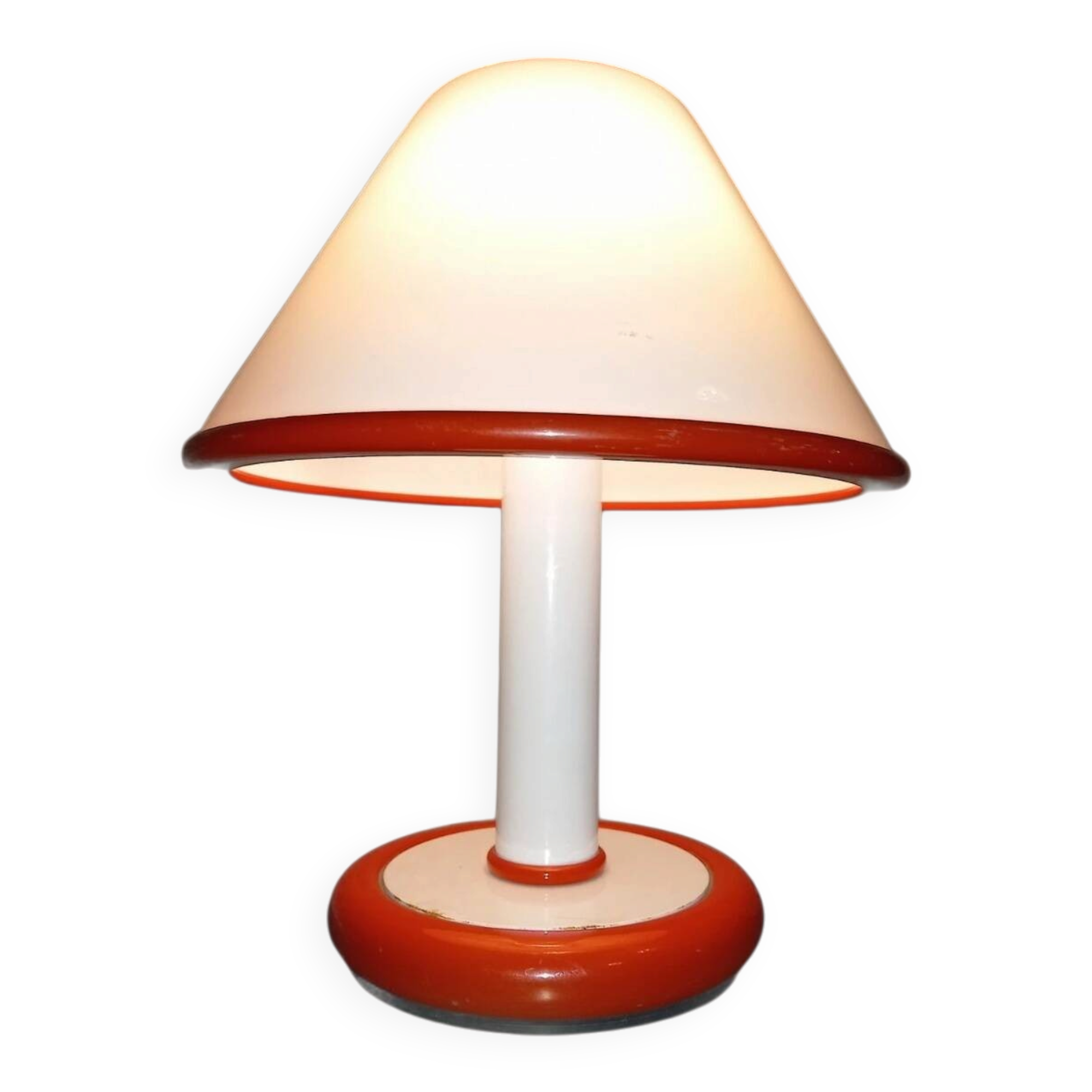 Beautiful Vintage Murano White Mushroom Table Lamp