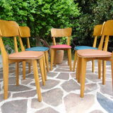Set of 5 compass foot chairs