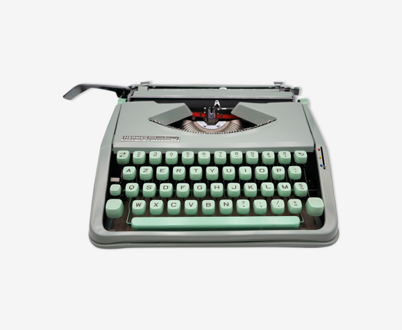 Machine à écrire Hermes baby verte tilleul révisée ruban neuf