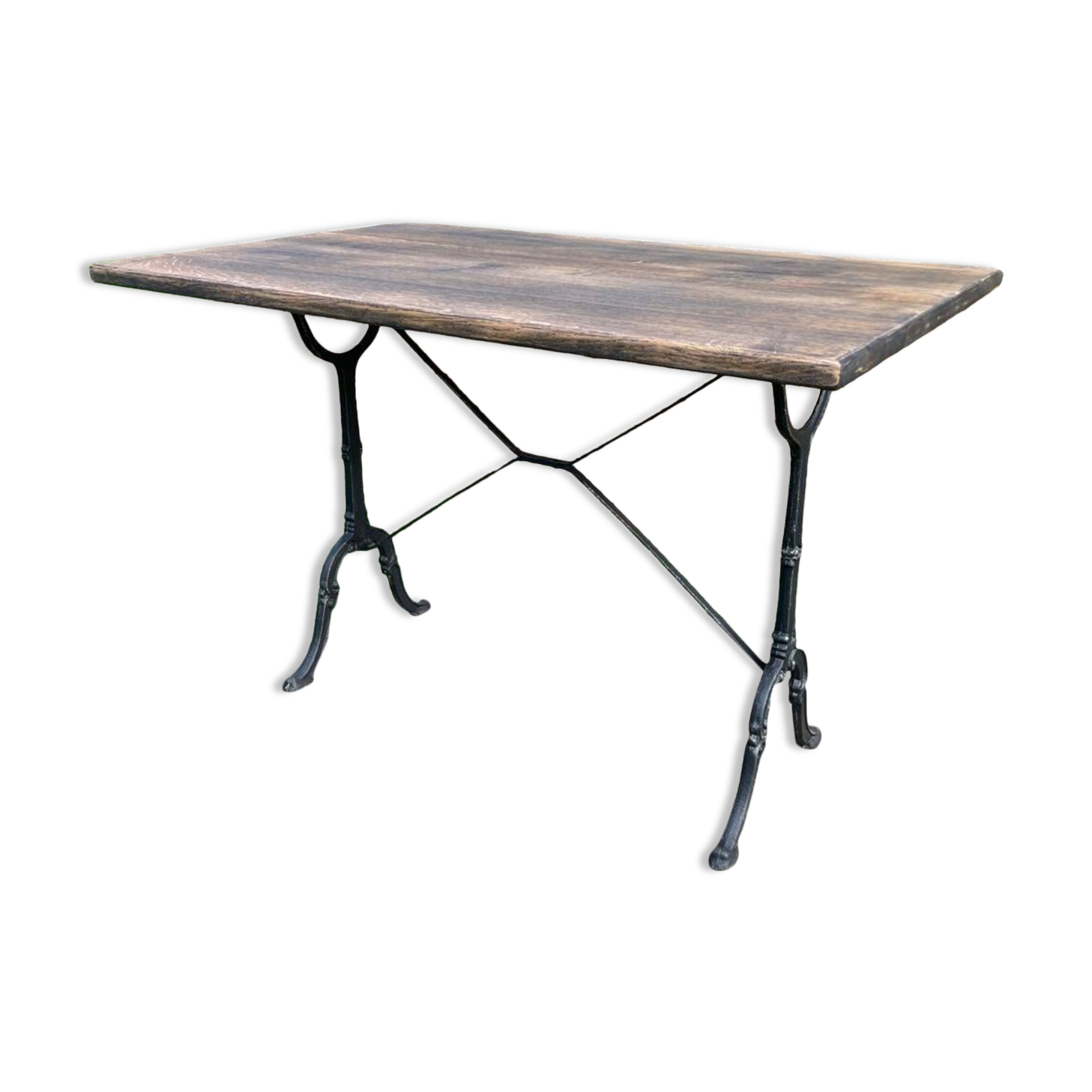 Vintage bistro table with solid oak top
