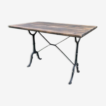 Vintage bistro table with solid oak top