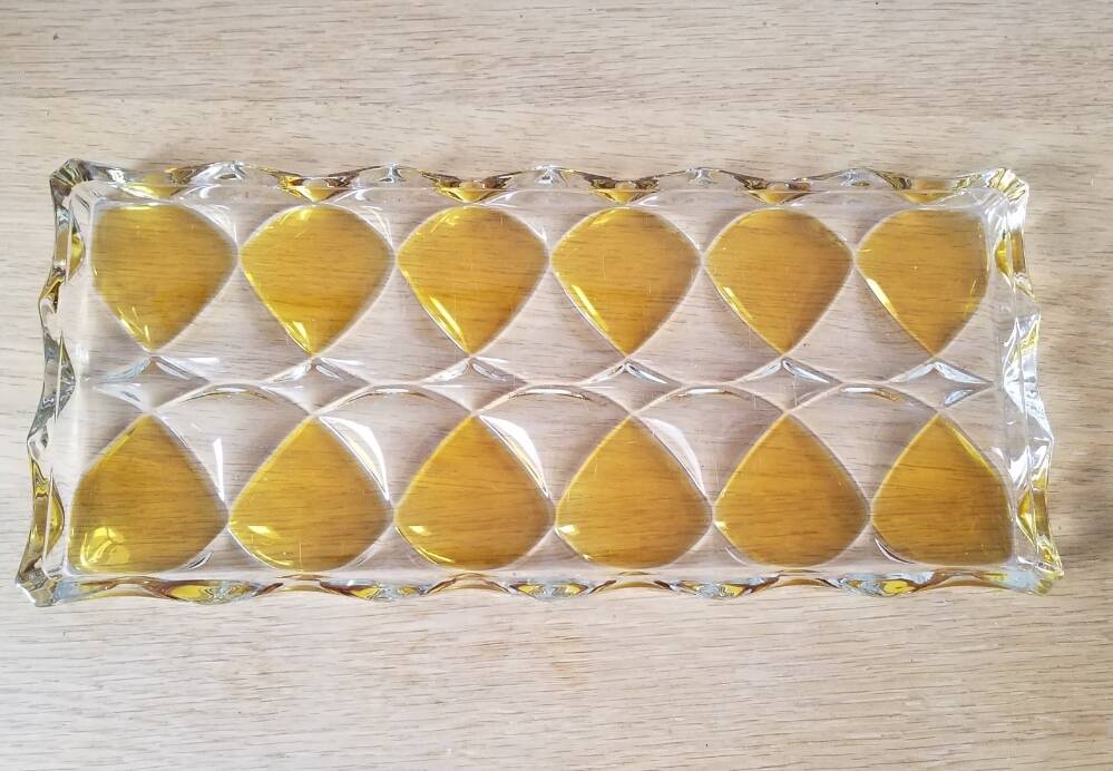 vintage pressed molded glass top