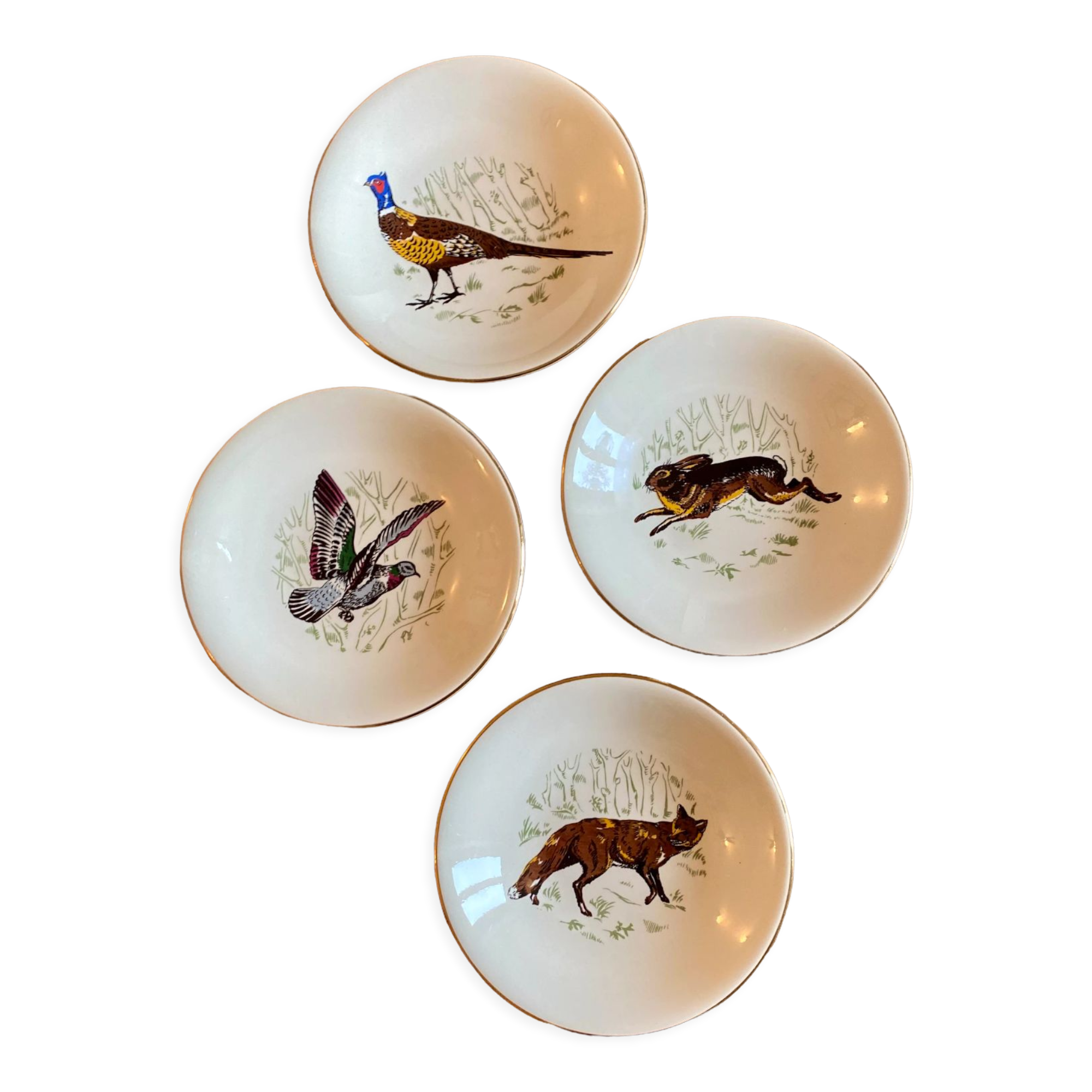 Set of 4 vintage hollow plates model Marly de Gien