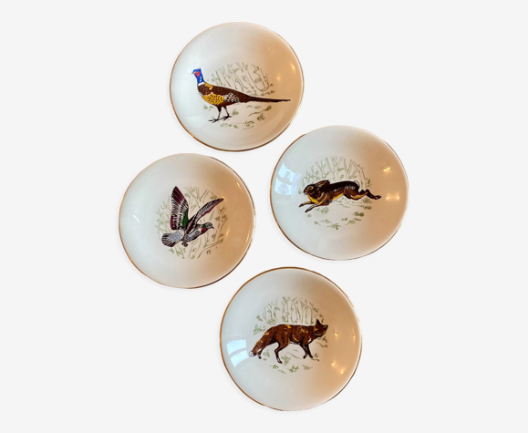 Lot de 4 assiettes creuses vintage modèle Marly de Gien