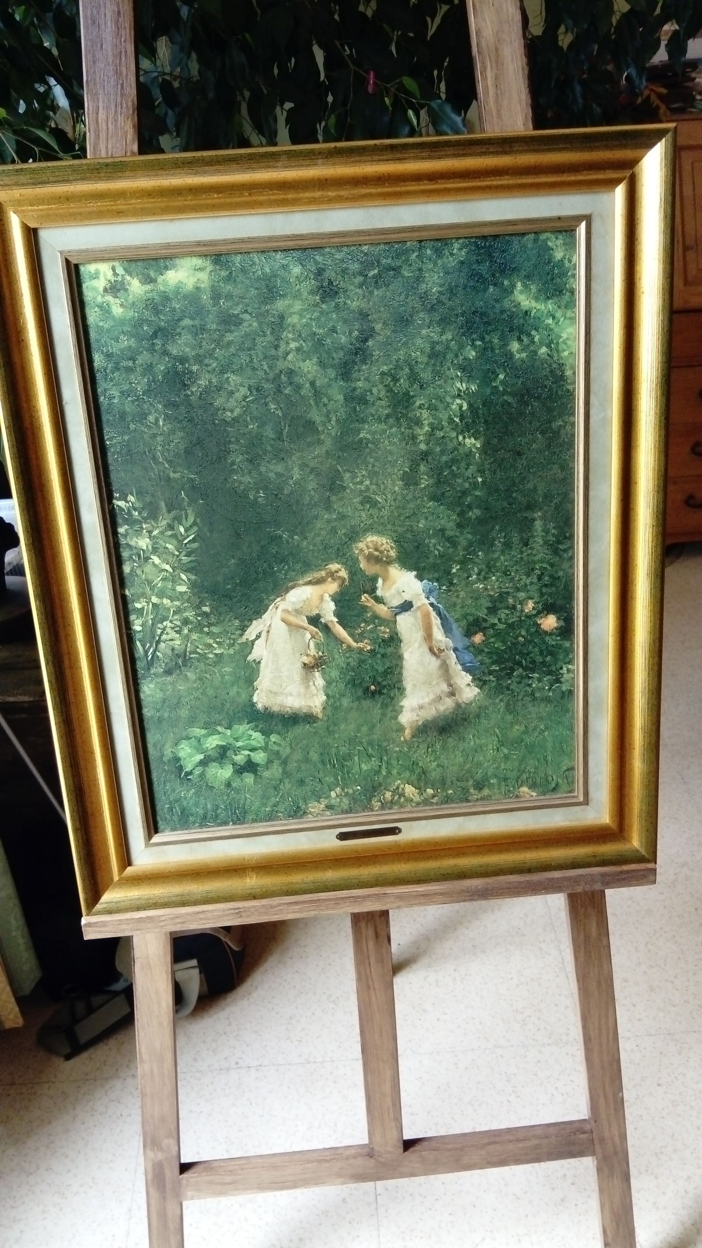 Painting "young girls in a garden"