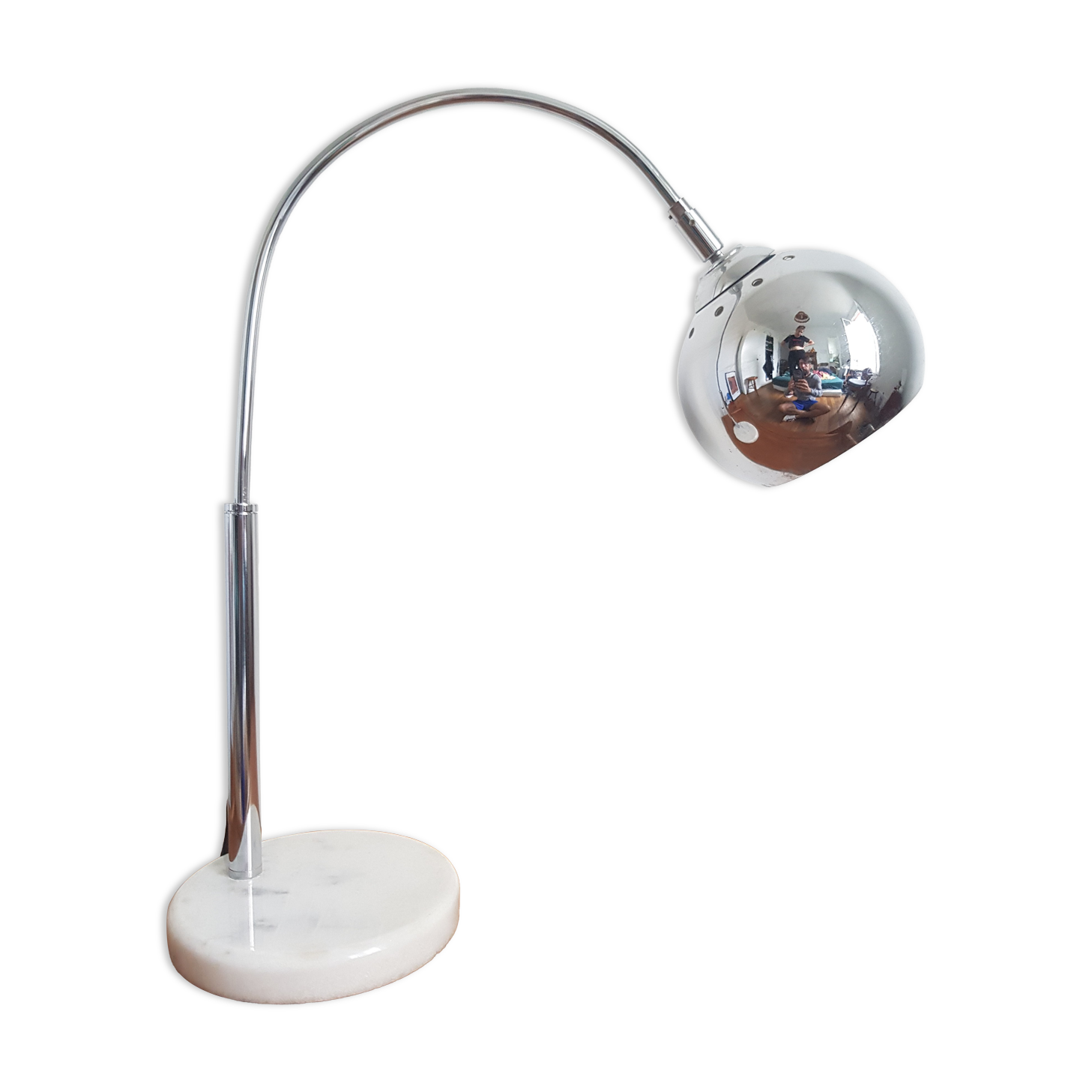 Vintage lamp chrome and marble