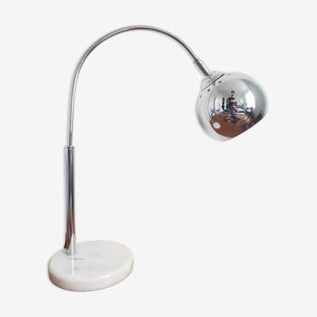 Lampe vintage chrome et marbre