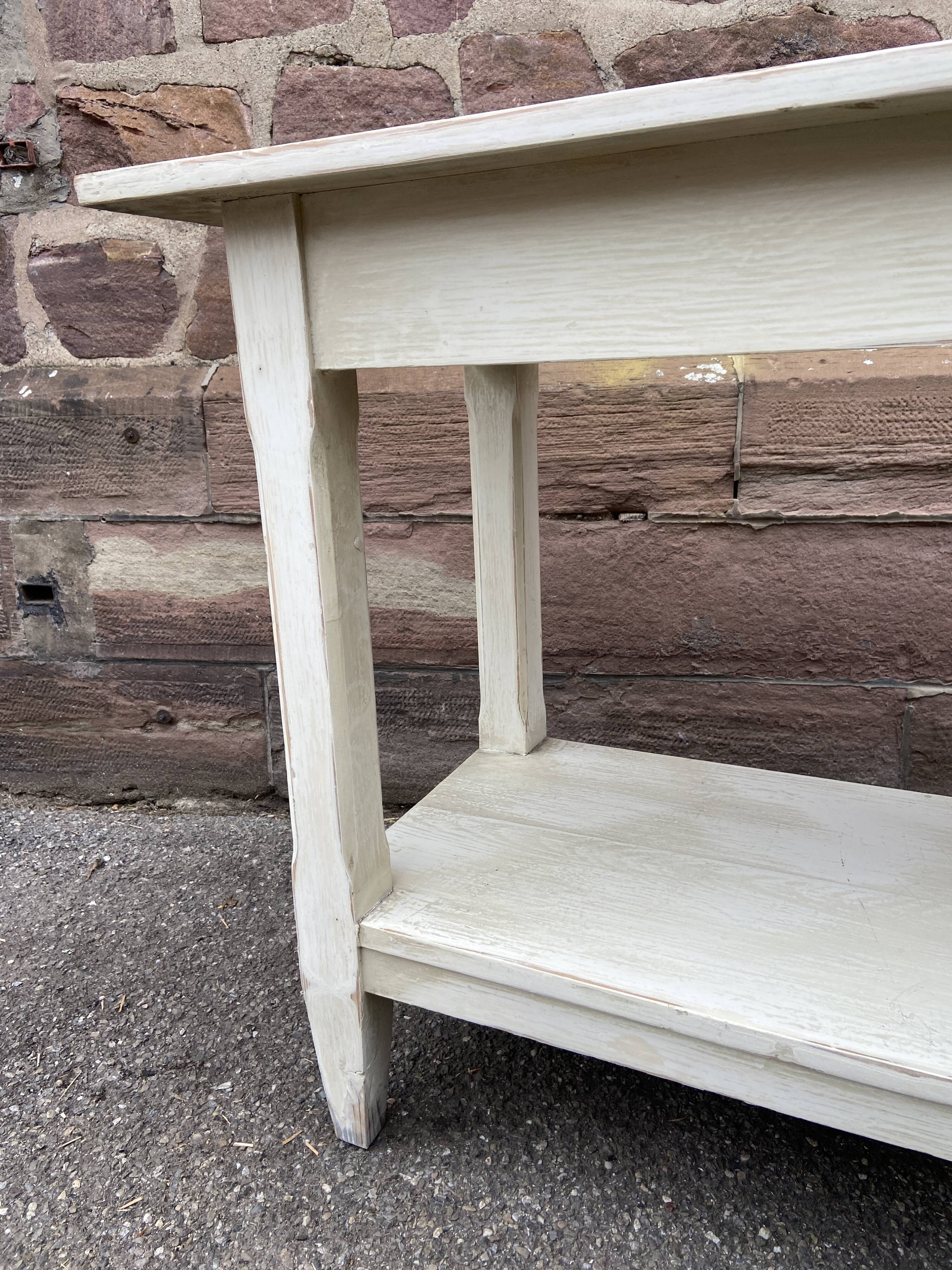 Small industrial look table commercial style drapier in 1900 shabby chic fir