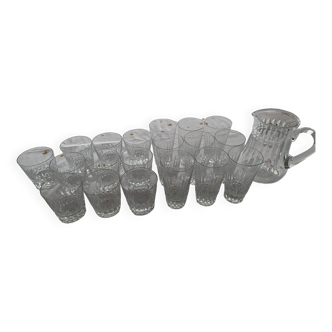 Baccarat crystal water jug and glass, Piccadilly model
