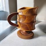 Solid wood vase pot