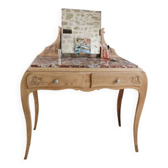 Art Deco dressing table, marble and mirror