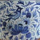 Old Delft flowerpot with bird decor