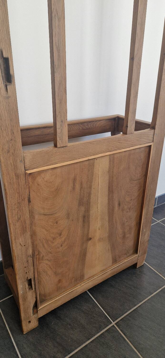 Vestiaire d’entrée style Art Déco en bois - Époque 1940 - Miroir et 5