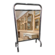 Chrome metal freestanding dressing mirror from the 1970s.