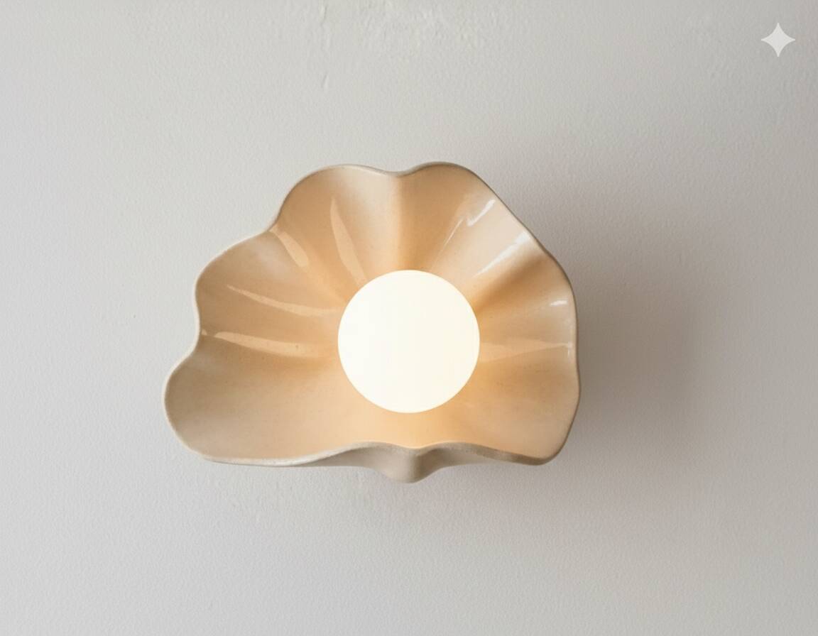 Square Ceramic Wall Light Coco - Sand Concha
