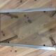 Table d'appoint, bout de canapé chrome et doré style Hollywood Regency 1970