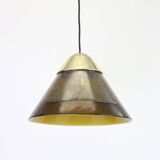Mid century smoked glass pendant lamp by Peill and Putzler Germany 1970s