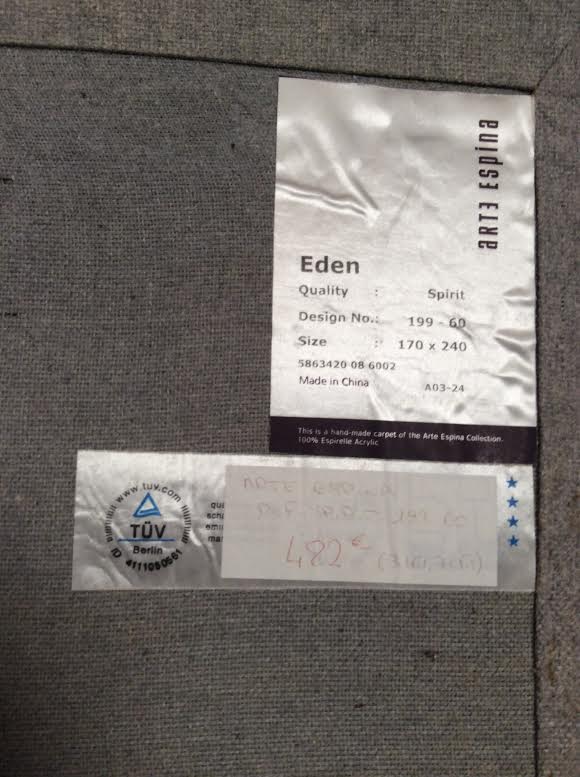 Green checkered wool carpet