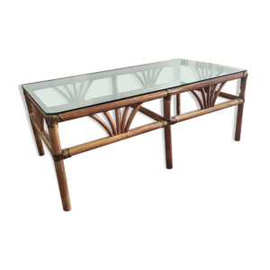 table basse en bambou - rotin