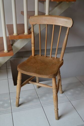 Chaise Windsor vintage chêne et hêtre